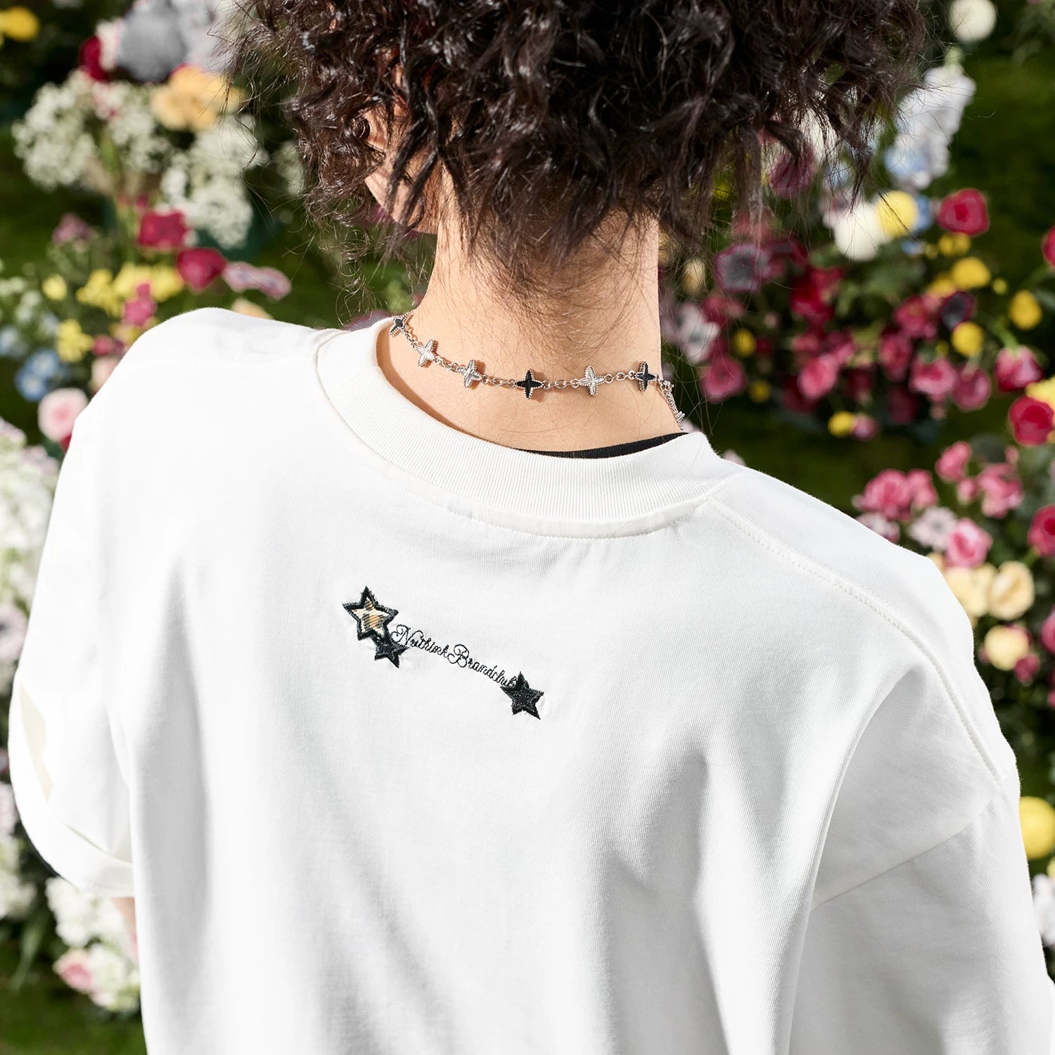 Nuthink American retro trendy brand leopard print pentagram letter embroidery short sleeved men's T-shirt women 2026 new summer