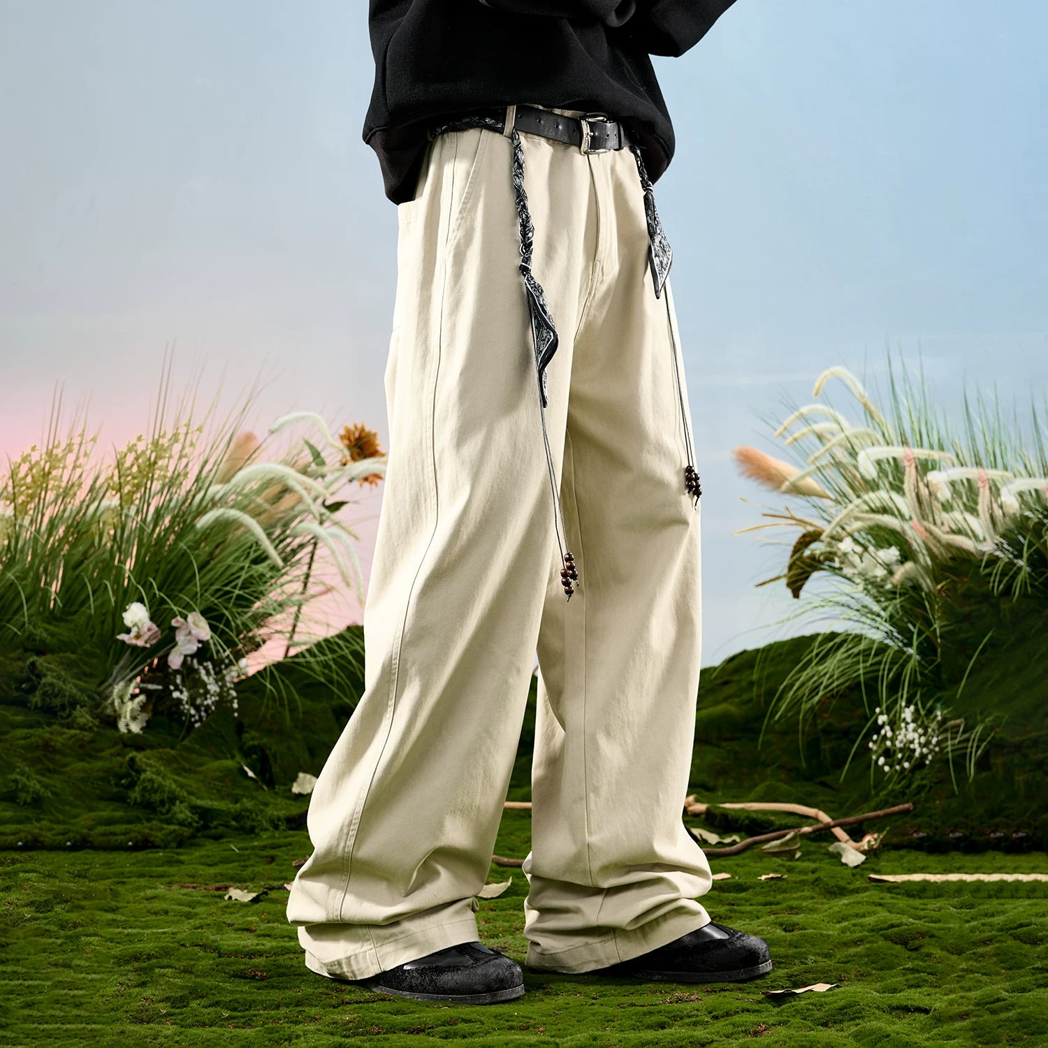 Nuthink American retro workwear logging pants loose and plush thick casual pants men's winter new 2026