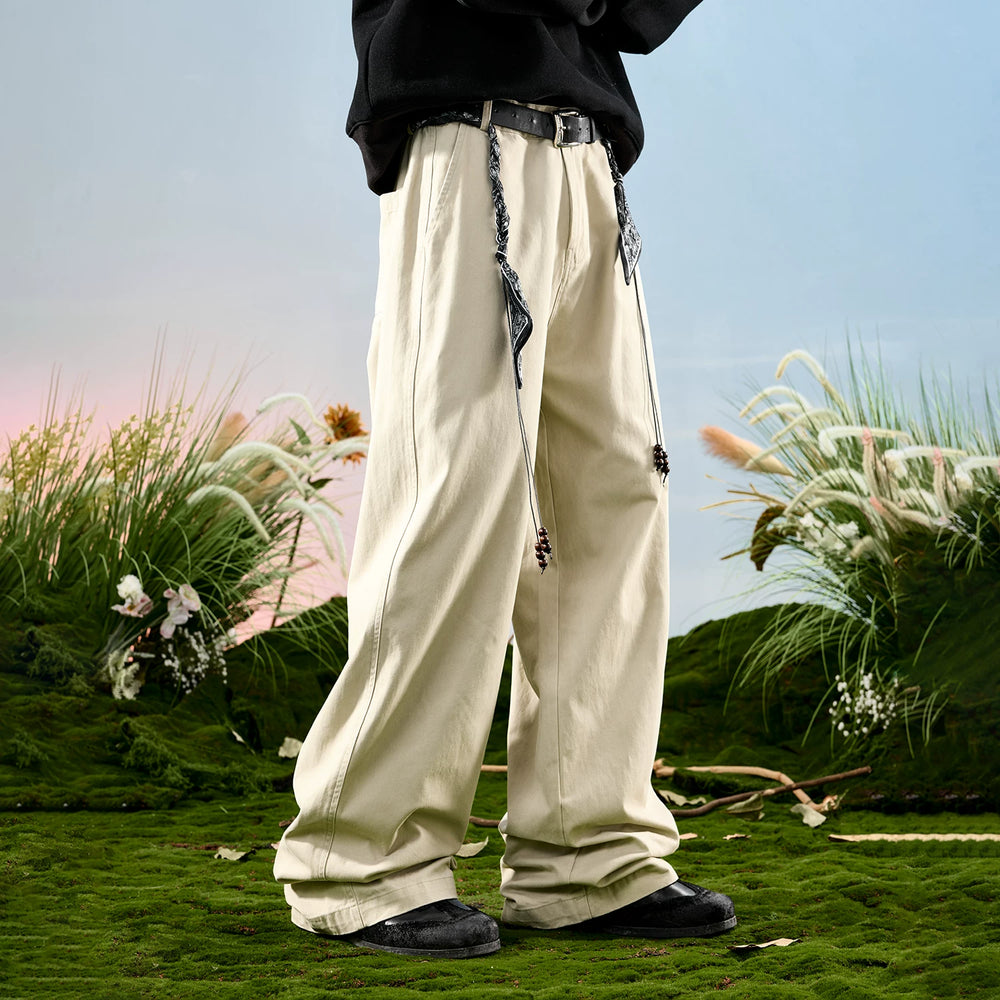 Nuthink American retro workwear logging pants loose and plush thick casual pants men's winter new 2026