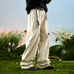 Nuthink American retro workwear logging pants loose and plush thick casual pants men's winter new 2026