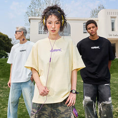 Nuthink American Trendy Brand Letter Printed Short Sleeve T-shirt Retro Loose Half Sleeve Couple Summer 2026