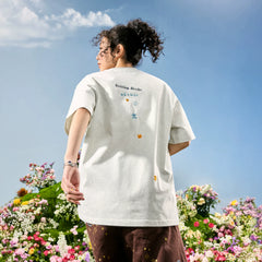 Nuthink American minimalist trendy brand embroidered letter puzzle T-shirt short sleeved dopamine couple 2026 summer new item
