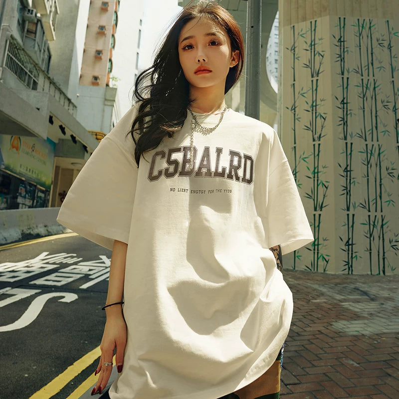 Nuthink letter short sleeved T-shirt, American retro trendy brand, heavy weight, loose fit, large size, cool feeling for men and women, summer new 2026