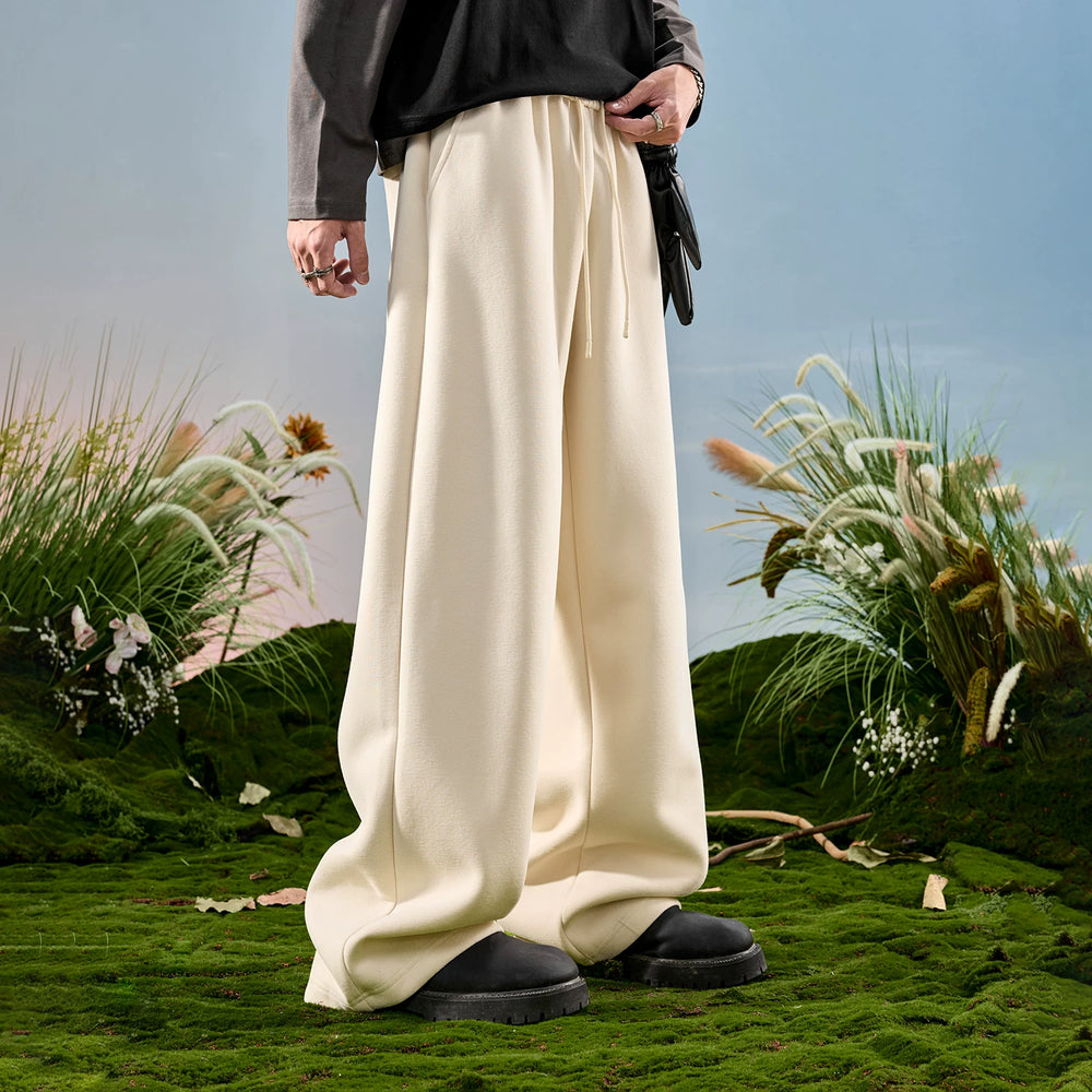 American retro sweatpants, straight leg wide leg pants, thick and loose pants, casual and plush pants for men, spring 2026