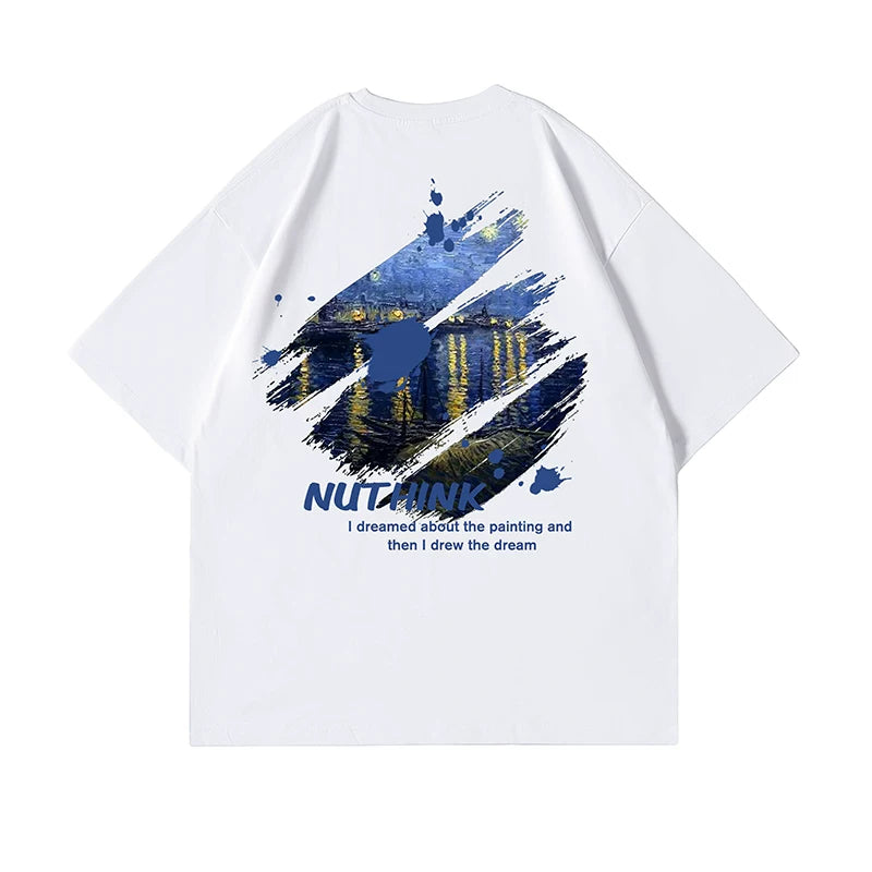 Nuthink American Trendy Summer Chic Short sleeved T-shirt Men's Trendy Brand Ins Loose Large Fat Guy Half cut Sleeve Trendy