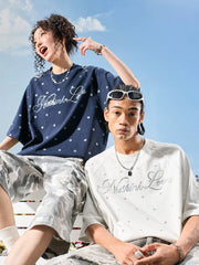 Nuthink American Trendy Brand Hot Diamond Letter Pentagram Short sleeved T-shirt Solona Cool Men and Women 2026 New Summer
