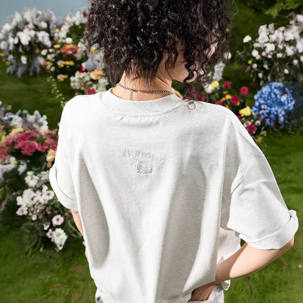 Nuthink American Trendy Brand Embroidered Dog Letter Short sleeved T-shirt for Men and Women Solona Cool 2026 New Summer Edition
