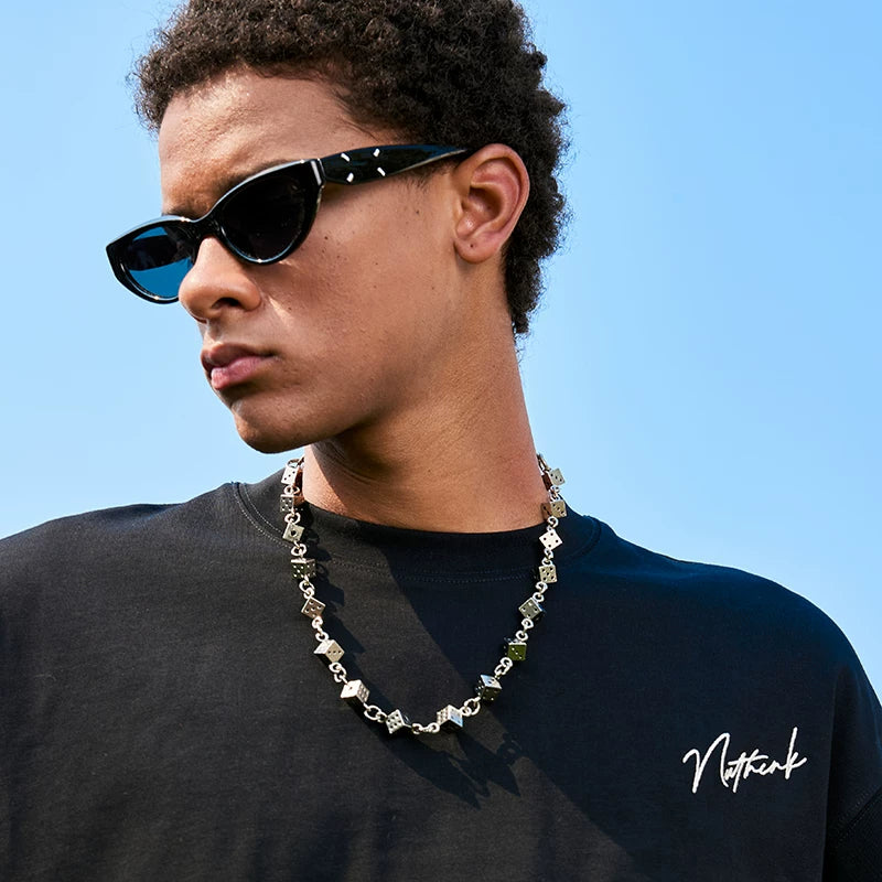 Nuthink Pearl Letter Short Sleeve T-shirt American Retro Trendy Brand Heavy Weight Loose Half Sleeve Men's and Women's New Summer 2026