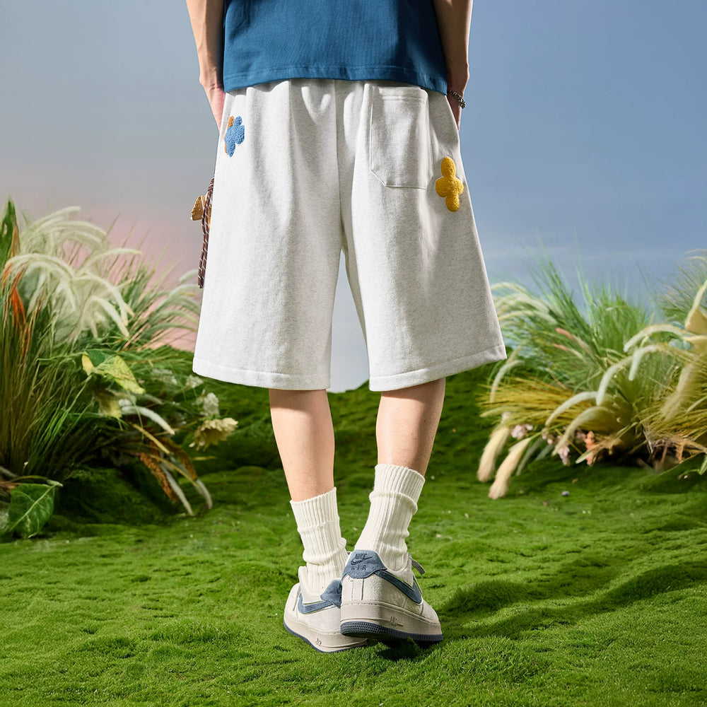 Nuthink American Trendy Cartoon Cloud Embroidered Short Pants Five Cent Mid Pants Loose Men and Women 2026 New Summer Collection