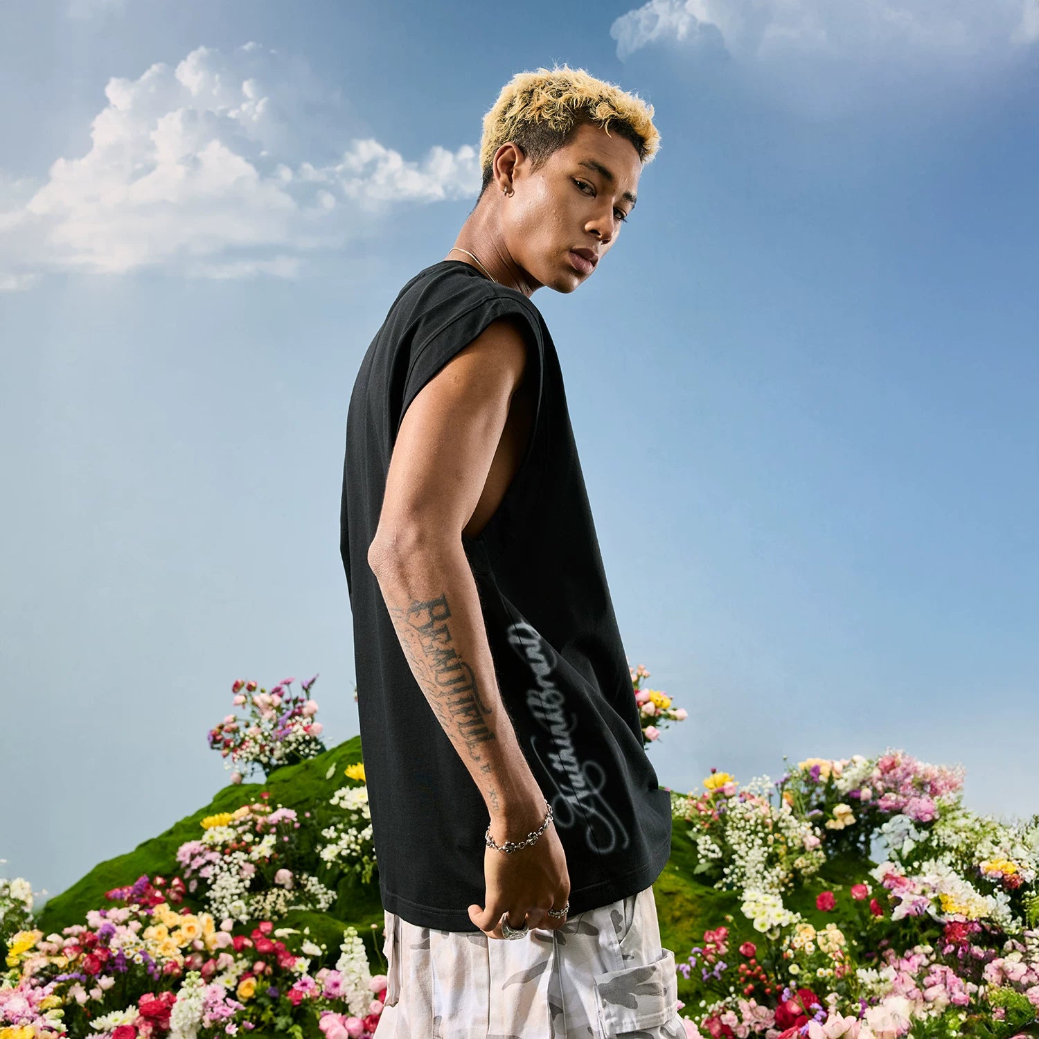 Nuthink American retro trendy brand camisole sleeveless loose fit men's and women's letter 2026 summer new item