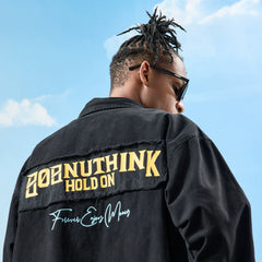 Nuthink American Trendy Brand Embroidered Long Sleeve Shirt with Embroidered Edge, Retro Loose, Men's and Women's Spring 2026 New Collection