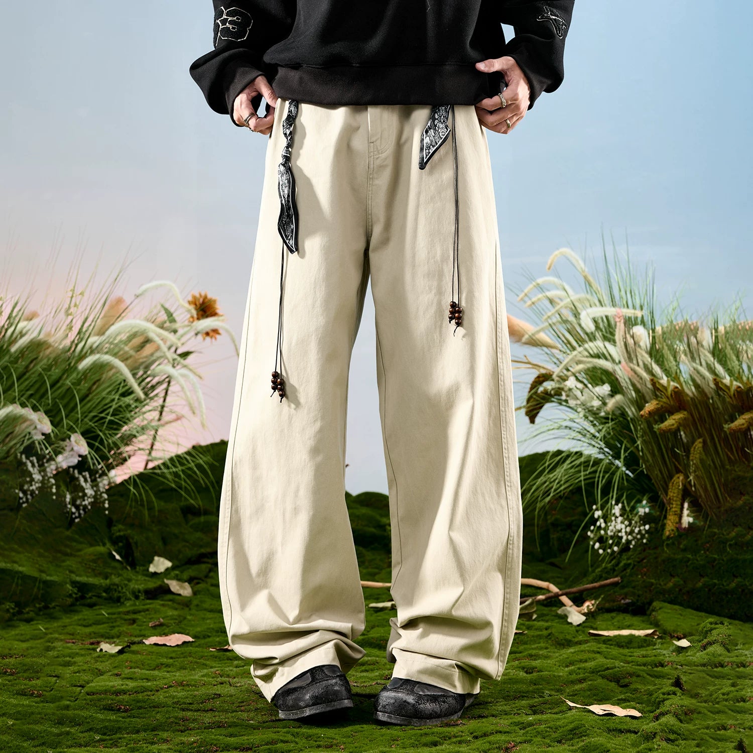 Nuthink American retro workwear logging pants loose and plush thick casual pants men's winter new 2026