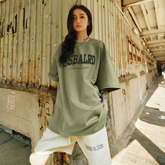 Nuthink letter short sleeved T-shirt, American retro trendy brand, heavy weight, loose fit, large size, cool feeling for men and women, summer new 2026