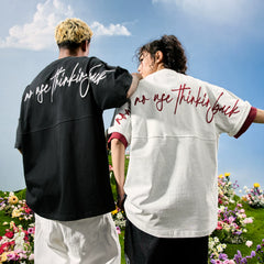 Nuthink American Trendy Brand Embroidered Letter T-shirt Men's Short Sleeve Street Trendy Loose Women's 2026 Summer New Style