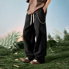 Nuthink American wide leg casual work pants, loose straight leg curved knife pants, men's new style, spring 2026