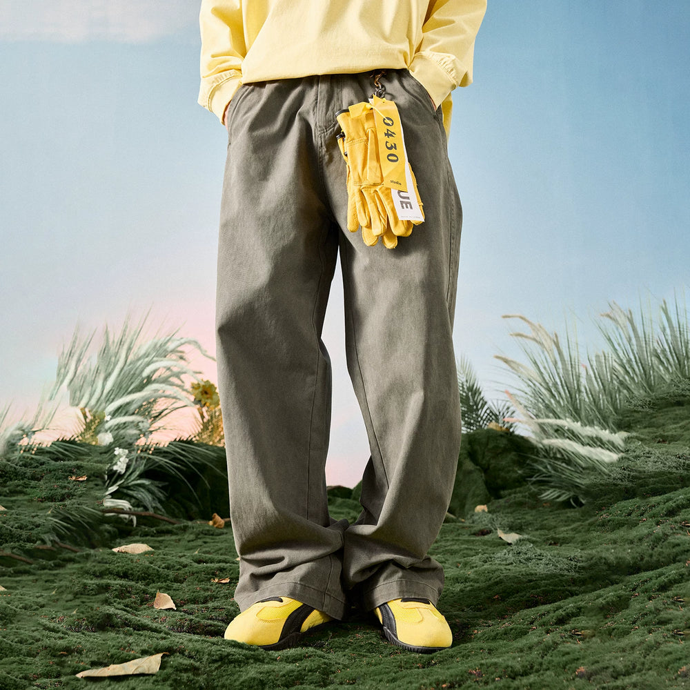 Nuthink American retro fashion brand workwear wide leg pants logging pants casual loose pants men's spring 2026