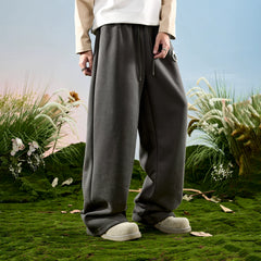 American retro sweatpants, straight leg wide leg pants, thick and loose pants, casual and plush pants for men, spring 2026