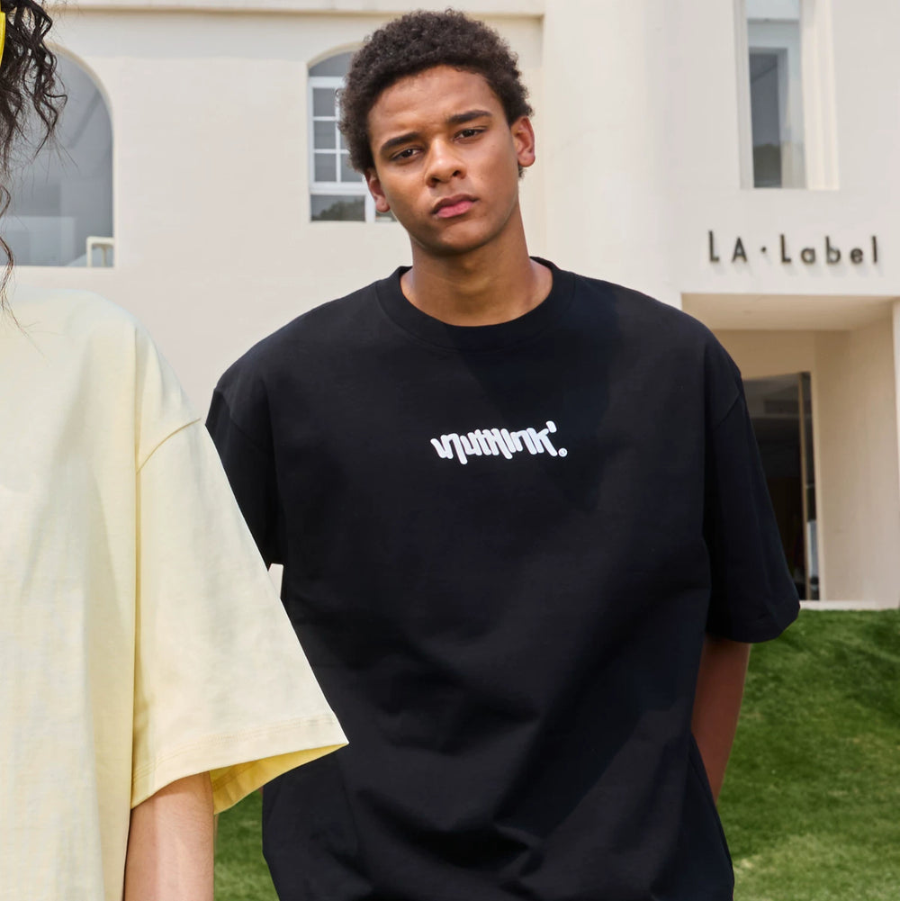 Nuthink American Trendy Brand Letter Printed Short Sleeve T-shirt Retro Loose Half Sleeve Couple Summer 2026