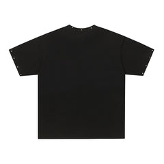 Black Mixed Emotion Biker Warrior Character Single‑Sided Short Sleeve T‑Shirt
