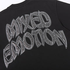 Black Mixed Emotion Vintage Angel Archer Graphic Double‑Sided Print Short Sleeve T‑Shirt