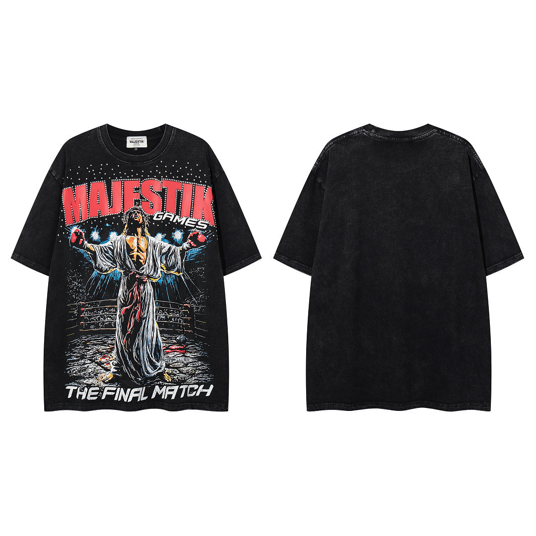 Vintage Black Majestik Games Graphic Short‑Sleeve T‑Shirt