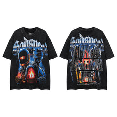 Vintage Black Metal Band Double‑Sided Graphic T‑Shirt