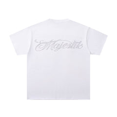 Vintage White Flame Beast Graphic T‑Shirt